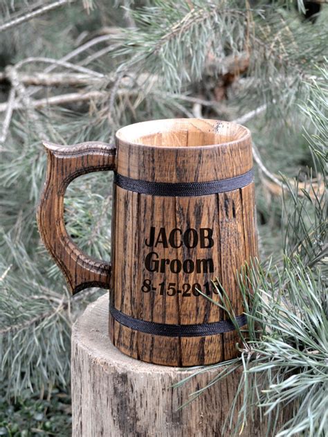 Oak Beer Mug Wooden Mug Wooden Beer Mug T Idea For Men Etsy