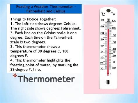 Reading a Weather Thermometer Fahrenheit and Celsius Things