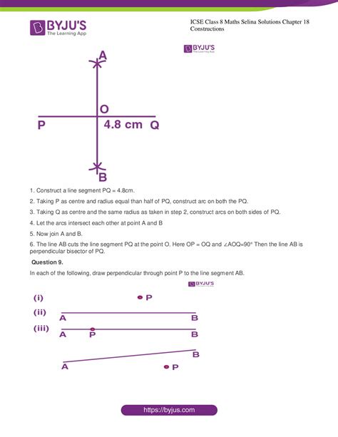 Selina Solutions Class 8 Concise Maths Chapter 18 Constructions Download Free Pdf