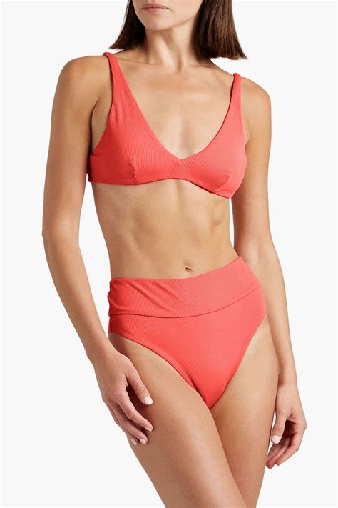 ONIA Jerry Ribbed Triangle Bikini Top THE OUTNET