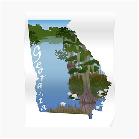 Georgia Okefenokee Swamp Poster For Sale By Loefflerdesigns Redbubble