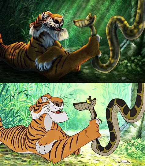 Repainting Old Disney Movie Scenes The Jungle Book S Shere Khan And