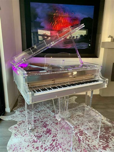 Luxurious LED Crystal Grand Piano Transparent Crystal Grand Pianos