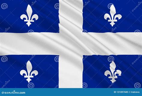 Flag of Quebec, Canada stock illustration. Illustration of insignia ...