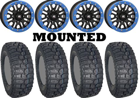 Kit 4 Broad Peak Baer X T 32x10 15 On HL23 Beadlock Matte Black Blue