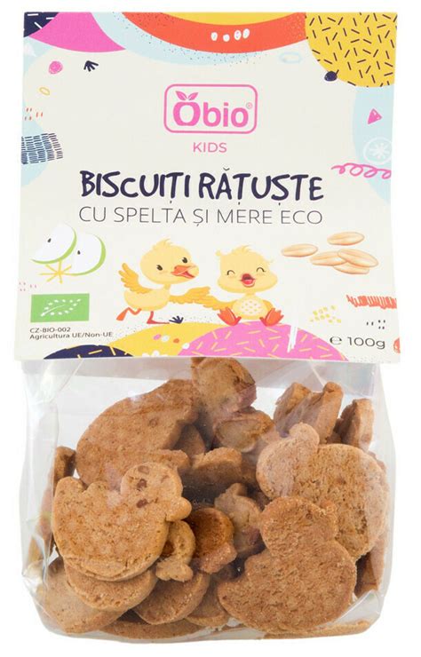 Biscuiti Ratuste Cu Spelta Si Mere Bio 100g Obio