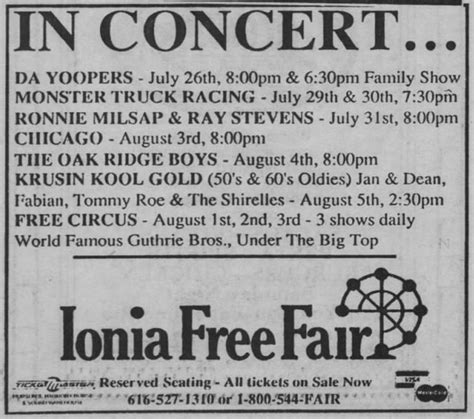 Ionia Free Fair | The Concert Database