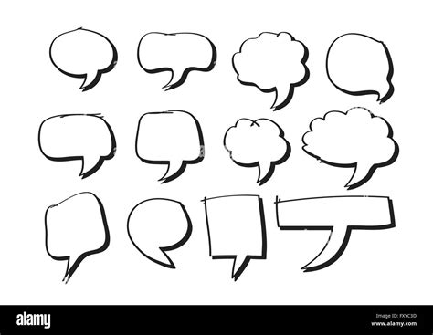 Speech Bubble Sketch Hand Drawn Bubble Speech Stock Vector Image Art