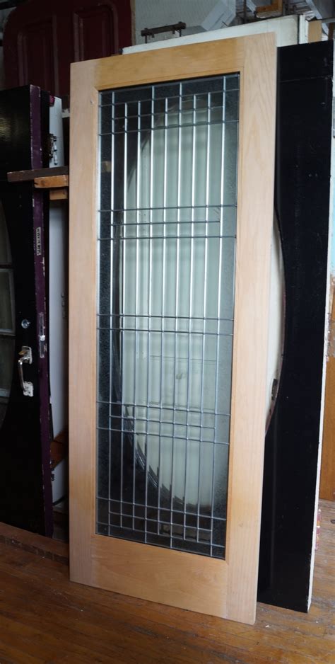 Privacy and Bevel Glass Windowed Door w Zinc Caming – Salvage One