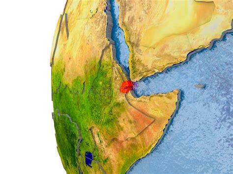 Mapa De Djibouti En El Modelo Del Globo Stock De Ilustraci N