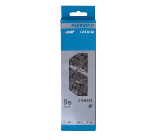 Цепь Shimano Deore HG53, 9 скоростей, 116 звеньев, ампульный пин ...