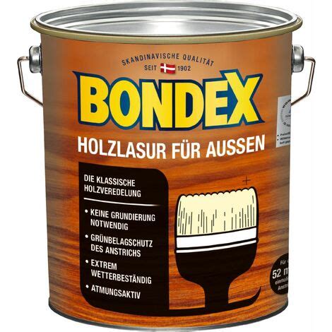 Bondex Holzlasur für Außen 4 l oregon pine Lasur Holz Holzschutz