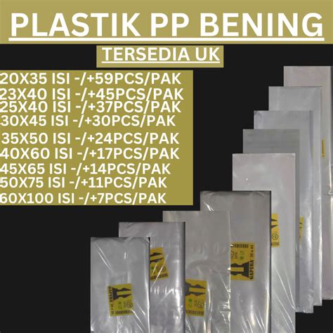 Jual Kantong Plastik PP Bening Plastik Loundry Plastik Bening Uk