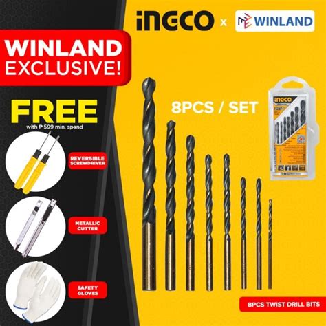 Ingco By Winland Pcs Hss Barena Twist Bit Bits Set For Metal Use