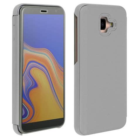 Funda Efecto Espejo Samsung Galaxy J4 Plus Tapa Translúcida F Soporte