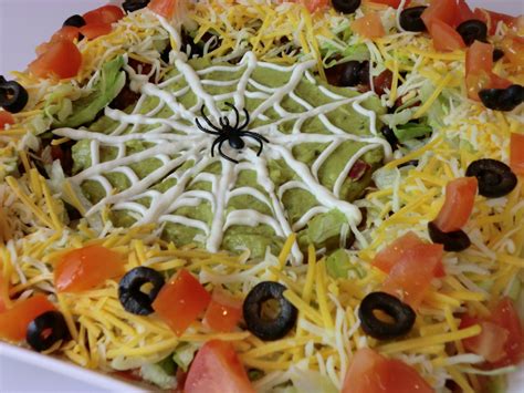 Spider Web Layered Taco Dip Recipes My Frugal Halloween