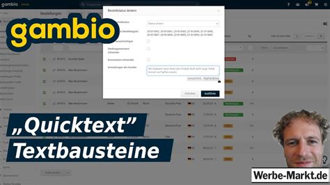 Zeit Kosten Sparen Mit Quicktext Textbausteine F R Gambio Youtube