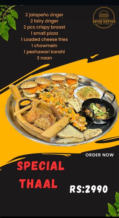 Spice Nation Restaurant Karachi Menu Prices Deals Home Foodies