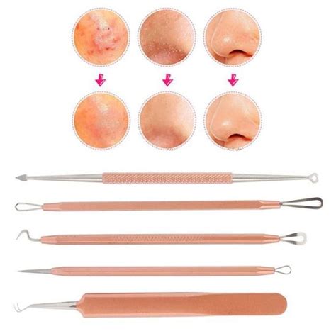 Fafeicy Kit d outils pour boutons Comédons Remover Pimple Popper Tool