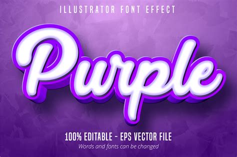 3d Purple Editable Text Effect Graphic By Mustafa Beksen · Creative Fabrica