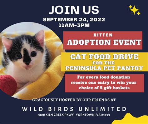 Kitten Adoption Event and Cat Food Drive for the Peninsula Pet Pantry