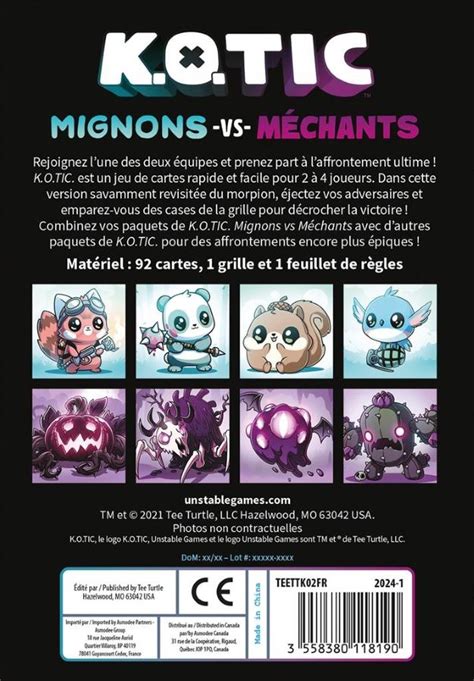 K O Tic Mignons Vs M Chants Jeu De Cartes Acheter Sur Espritjeu