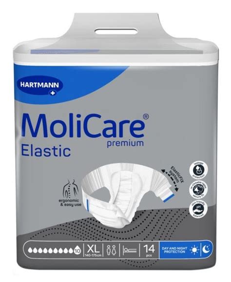 Molicare Premium Elastic 10 D X Large Waist 140 175cm Unisex 4500ml