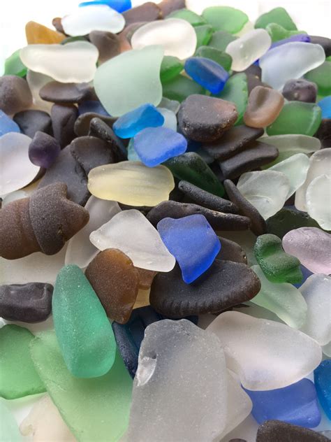 Medium Sea Glass Beach Glass Frosty Tumbled Beach Glass Great For Stain