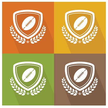 Rugby Badge Vector Stock Illustration - Download Image Now - Brown ...