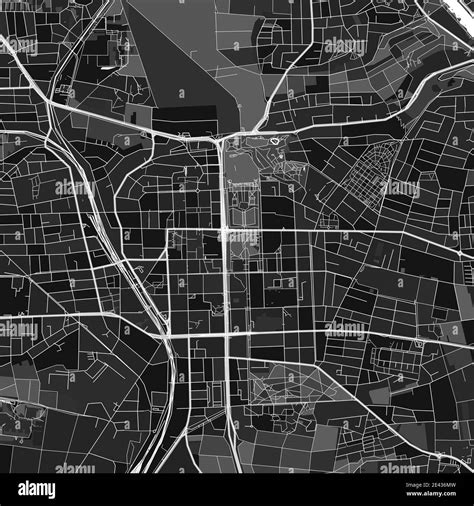 Dark Vector Art Map Of Ludwigsburg Baden Wuerttemberg Germany With