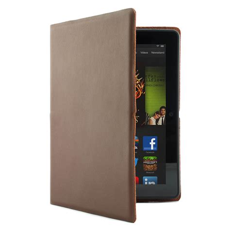 Kindle Fire Hdx 7 Leather Style Protective Cover Case Brown With