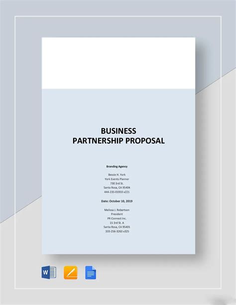 Sample Business Partnership Proposal Template In Pages Pdf Word