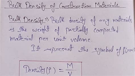 Bulk Density Of Construction Materials Weight Of Construction