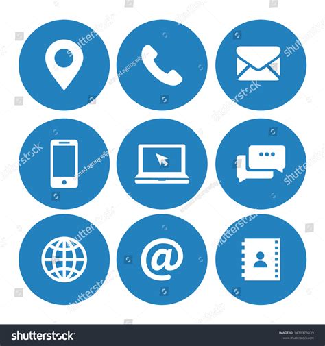 Contact Us Icons Symbol Vector Stock Vector Royalty Free 1436976839