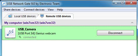 Disconnect from Remote Shared USB Devices : Electronic Team, Inc