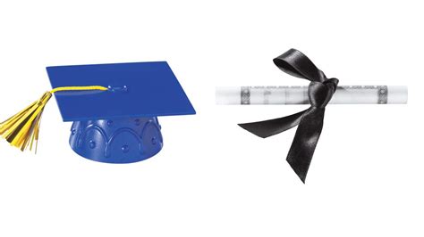 Buy Blue Plastic Graduation Cap Cake Topper With Large Diploma Cake