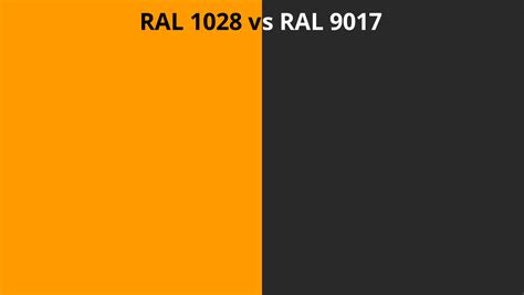 Ral 1028 Vs 9017 Ral Colour Chart Uk