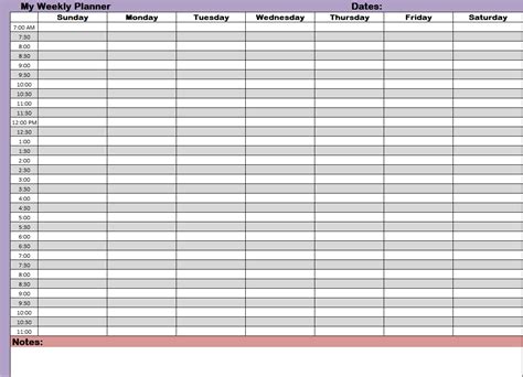 Weekly Planner Schedule 6 Free Pdf Printables Printablee