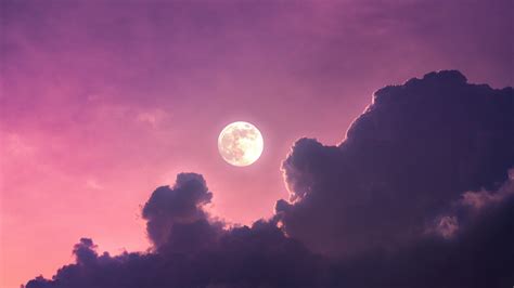 Moon Pink Dusk Clouds 4K HD Moon Wallpapers | HD Wallpapers | ID #68566