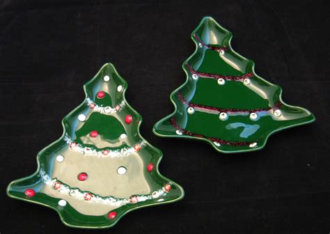 Glass Christmas Tree Plate Christmas Plate Santa Plate