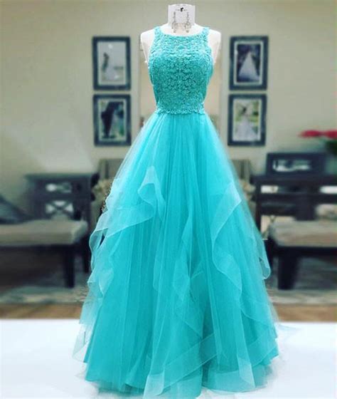 Unique Tulle Lace Long Prom Dress Tulle Evening Dress On Luulla