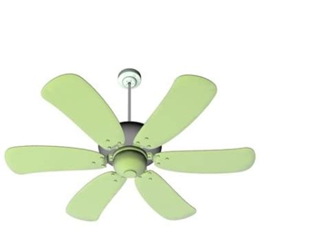 Six Blades Green Ceiling Fan 3D Model - .Max - 123Free3DModels