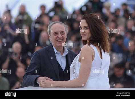 Dario Argento And His Daughter Asia Argento Posing At The Dario Argento Dracula Photocall Held