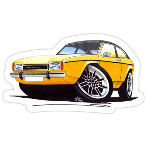 Ford Capri Mk2 Yellow Stickers By Richard Yeomans Redbubble