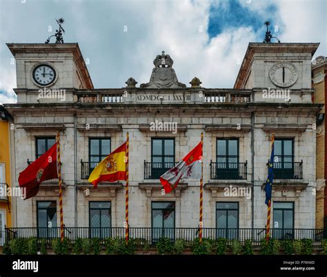 Traditional Architecture In Plaza Mayor Burgos Spain Stock Photo Alamy