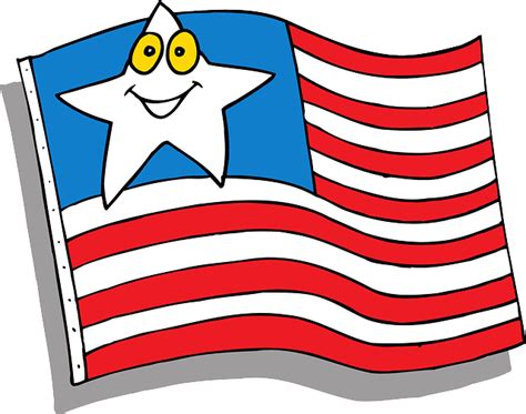 cartoon american flag Flag star face cartoon american wave smile png ...