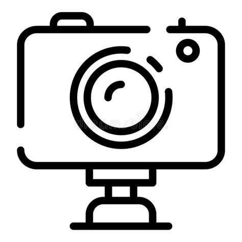 Kleurenomtrek Van Het Pictogram Van Een Draagbare Actiecamera Vector