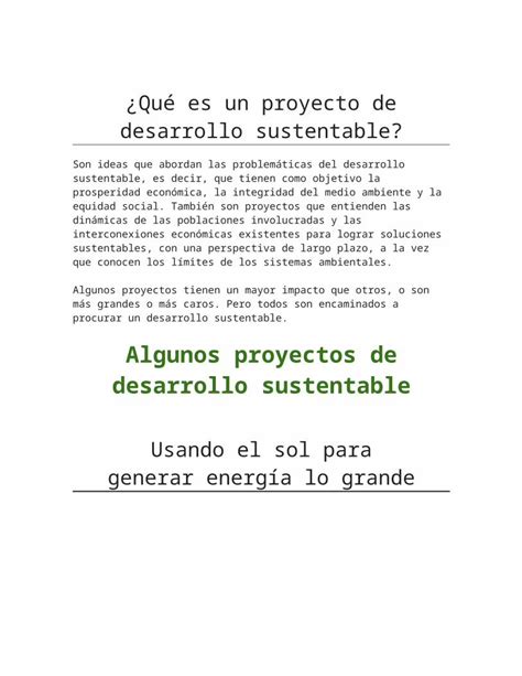 Docx Qué Es Un Proyecto De Desarrollo Sustentabledocx Dokumentips