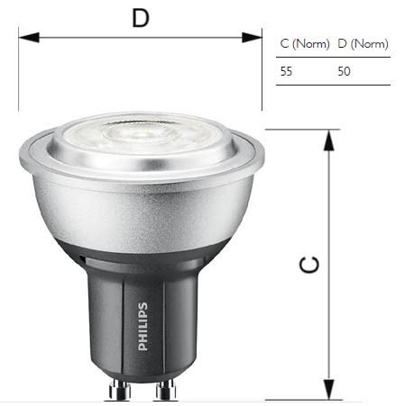 Philips MASTER LEDspotMV D 5 4 50W GU10 930 40D