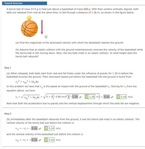 Solved A Tennis Ball Of Mass 57 0 G Is Held Just Above A Chegg